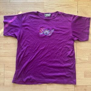 Purple Shirt with Embroidered Design